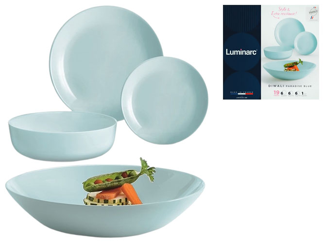 Сервіз Luminarc Diwali Paradise Blue (ціна за набір 19 предметів) 0883314976076