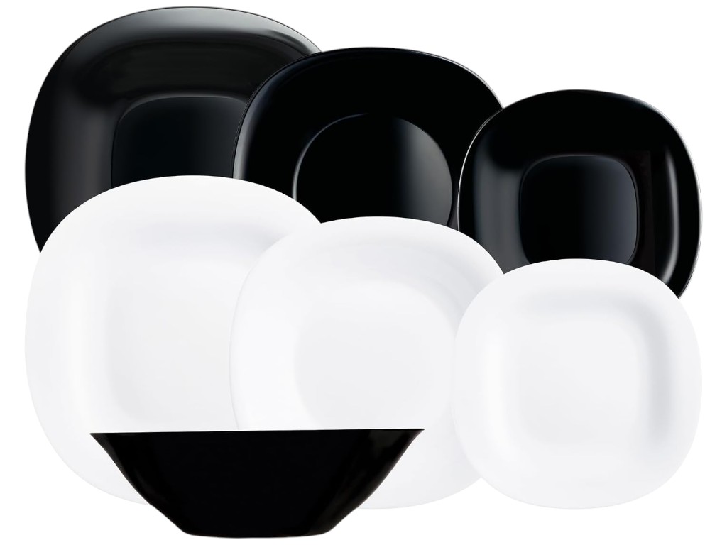 Сервиз столовый Luminarc Carinel, опаловое стекло, цвет черно-белый (цена за набор 19пр)