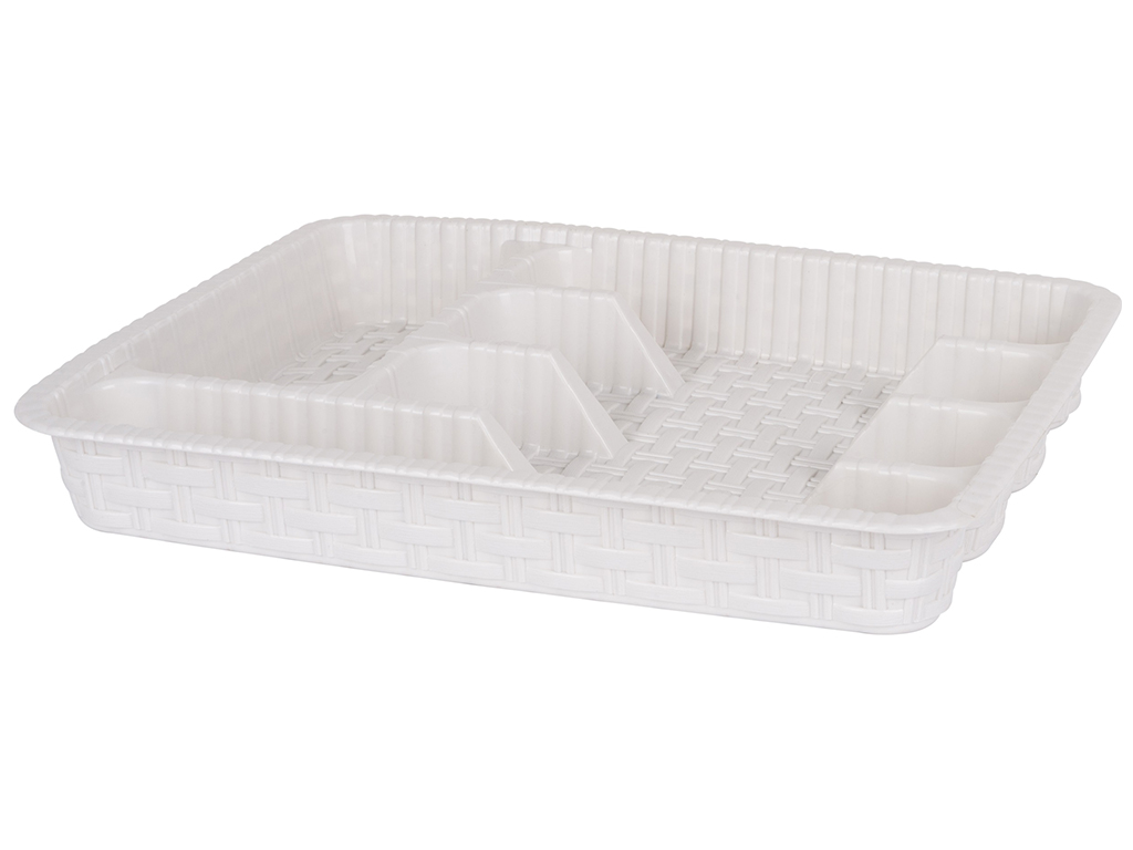 Лоток для столових приборів Violet House Роттанг White, 29х37см, 8690068411621