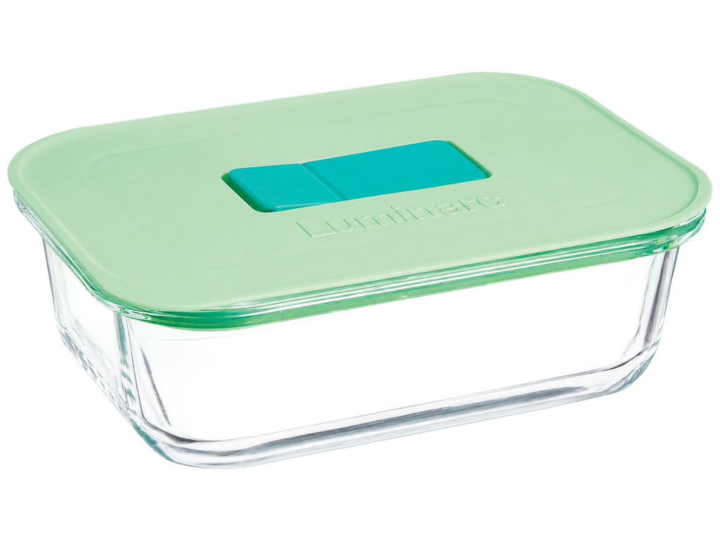 Контейнер Luminarc Pure Box Unique, боросиликатное стекло, пластик, 630мл, цвет прозрачный/зеленый