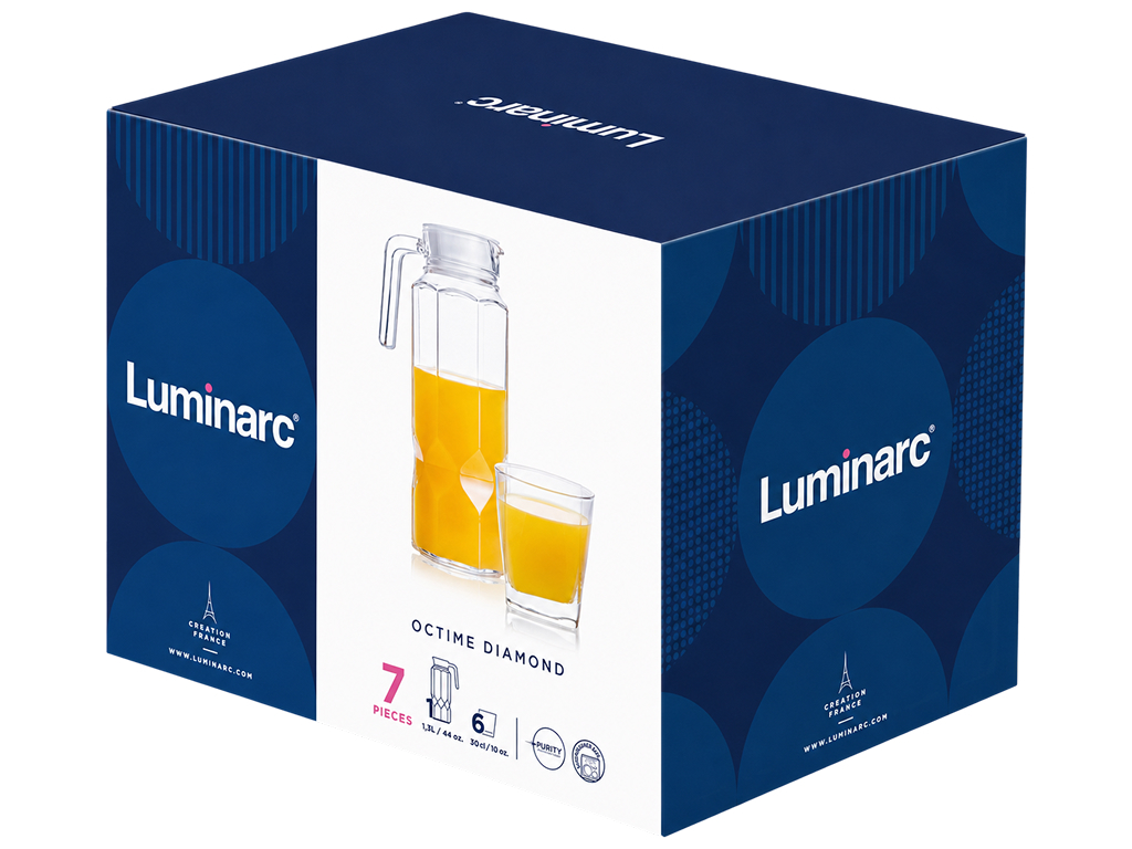 Набор для напитков Luminarc, кувшин 1,3л, стаканы 300мл, 7 предметов, (цена зa набор)