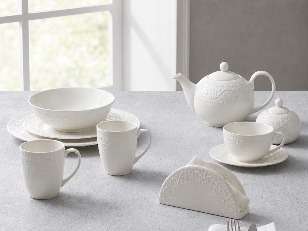 Чашка с блюдцем Limited Edition Malea, фарфор, 100мл, 2 предмета, цвет белый, (цена за набор)