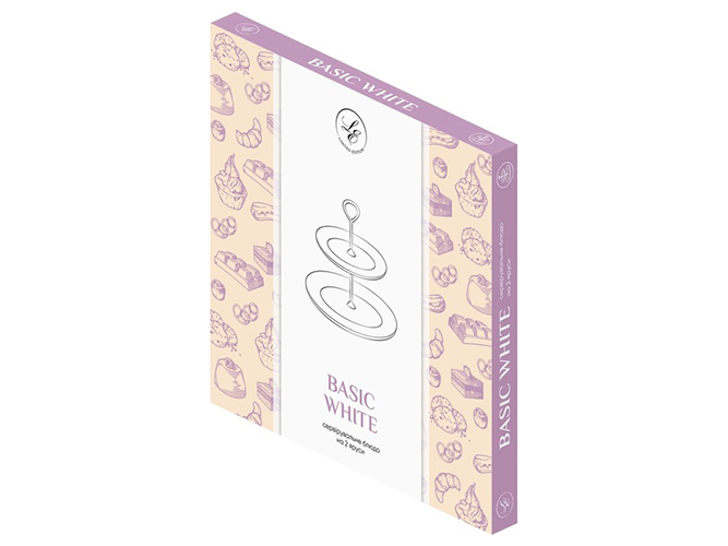 Блюдо Limited Edition Basic White, 2х-ярусне, кругле, 6900068699397