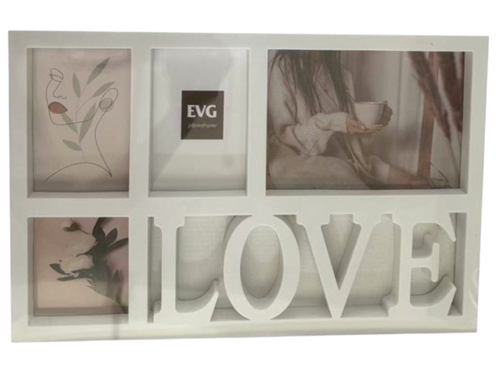Фоторамка EVG, INNO White Collage 4, пластик, белый, 43×53×3 см 6900071202027