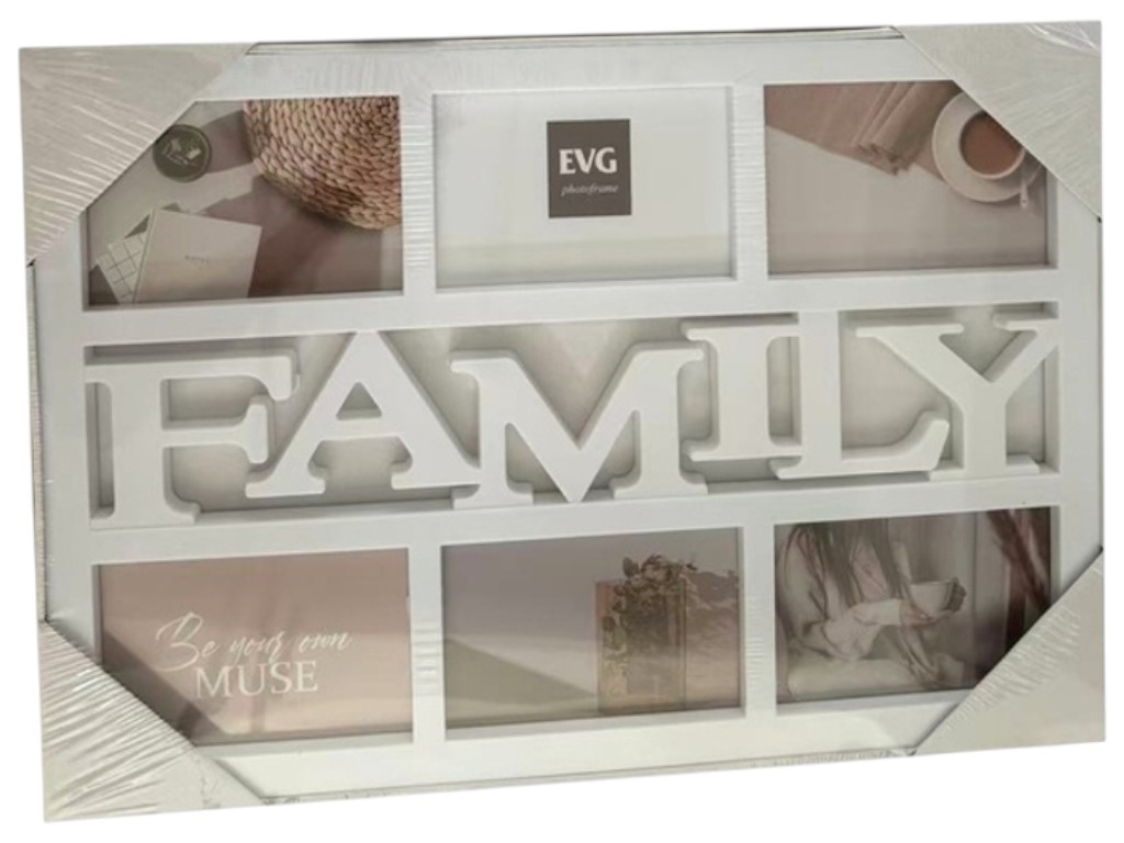 Фоторамка EVG, INNO White Collage 6, пластик, білий, 48×33×2 см 6900071202010