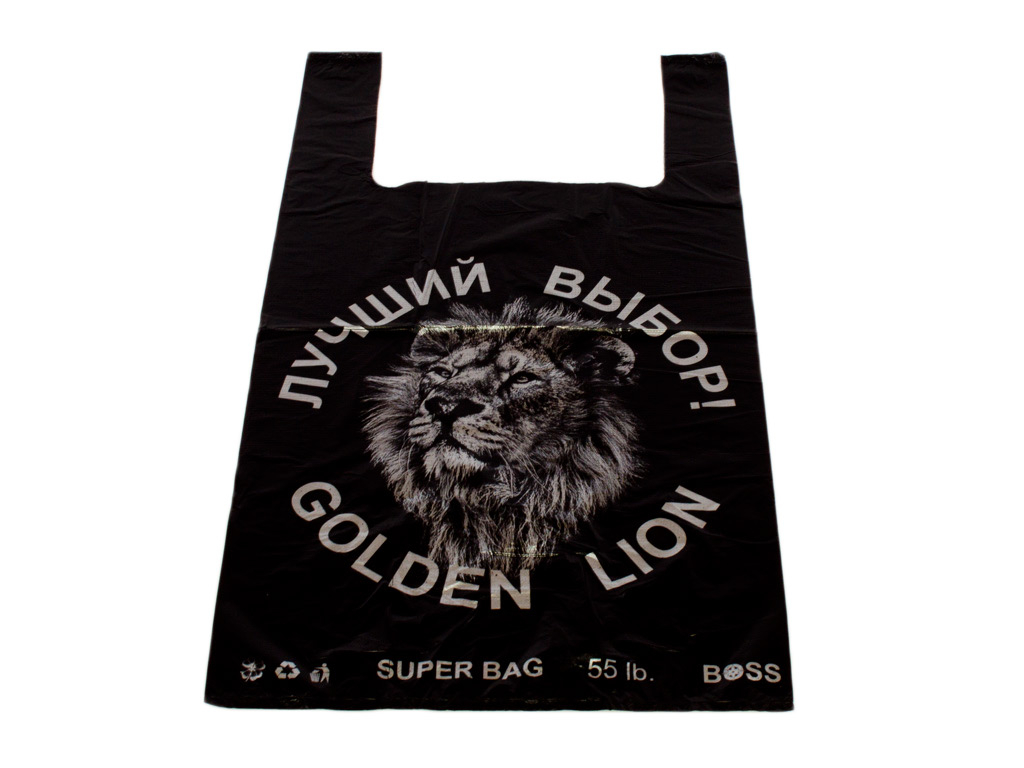 Кулек с ручками типа "майка" "GOLDEN LION" (100шт) 30x50