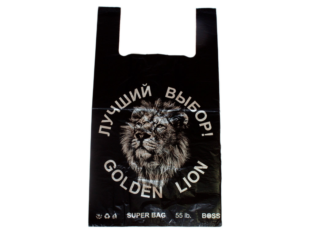Кулек с ручками типа "майка" "GOLDEN LION" (100шт) 30x55
