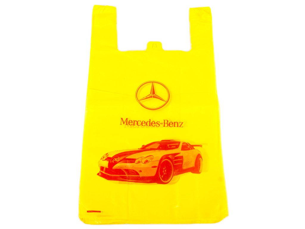 Купить Кулек с ручками типа майка Мерседес (100 шт) 30x55см недорого