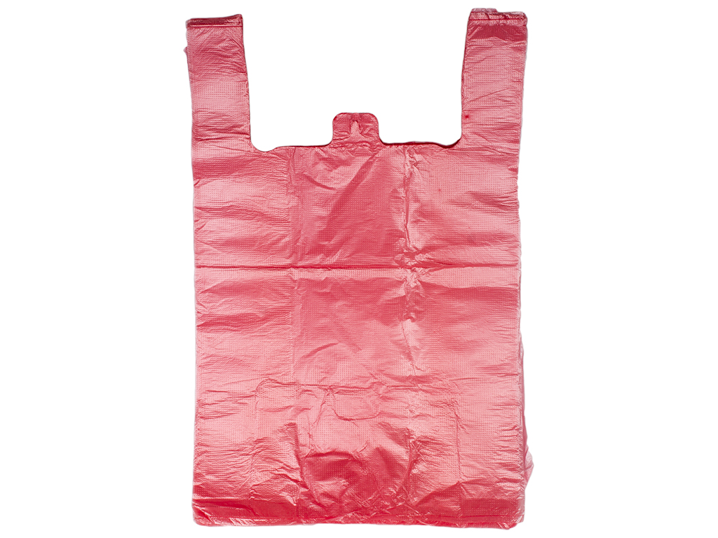 Кулек с ручками типа "майка" "Розовый" без рисунка (250шт) 940гр 30x50см