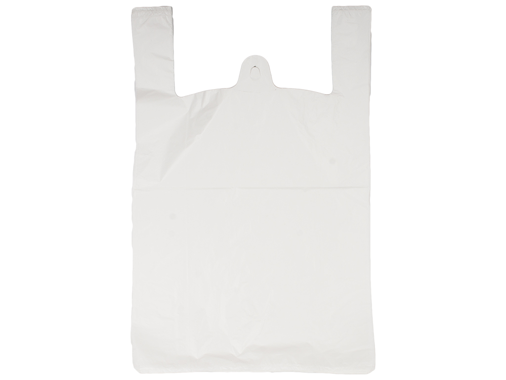 Кульок із ручками типу "майка" "Щільний білий" 50мкм (100шт) 30х55см