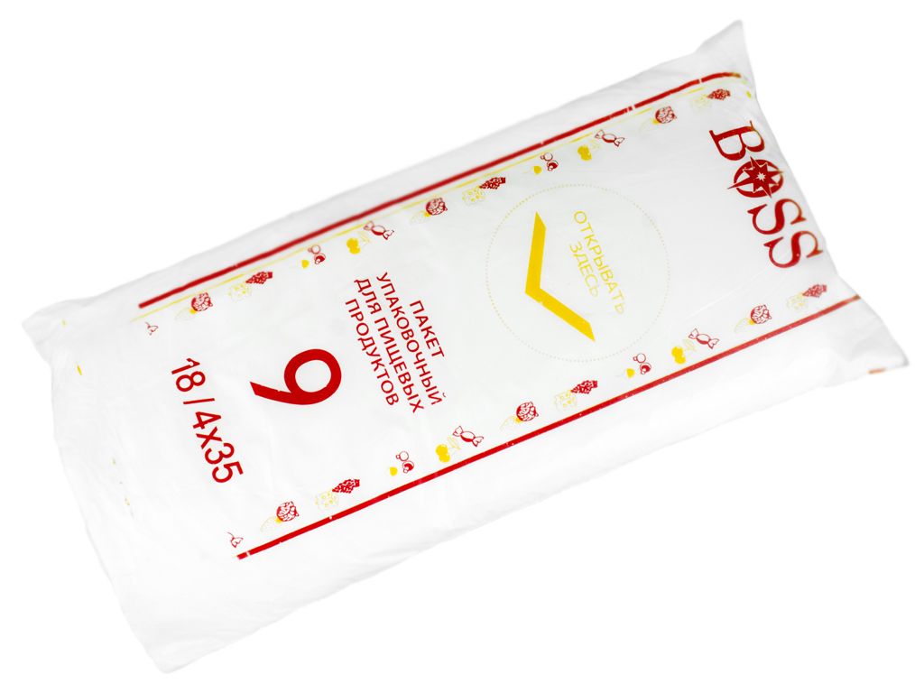 Кулек фасовочный 9 "Boss бело-красный (1000г- 650шт) 18x35