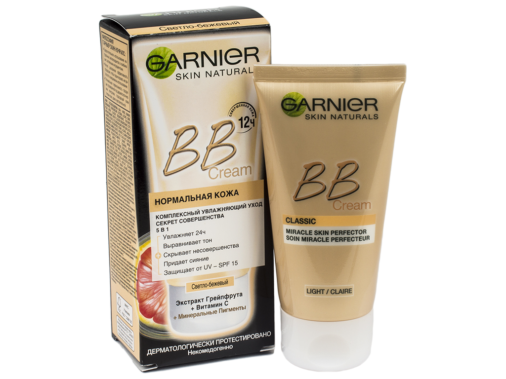 BB-крем для нормальной кожи Garnier Skin Naturals "Секрет совершенства" светло-бежевый 50мл