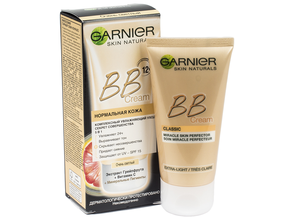 BB-крем для нормальной кожи Garnier Skin Naturals "Секрет совершенства" 5 в 1 очень светлый 50мл