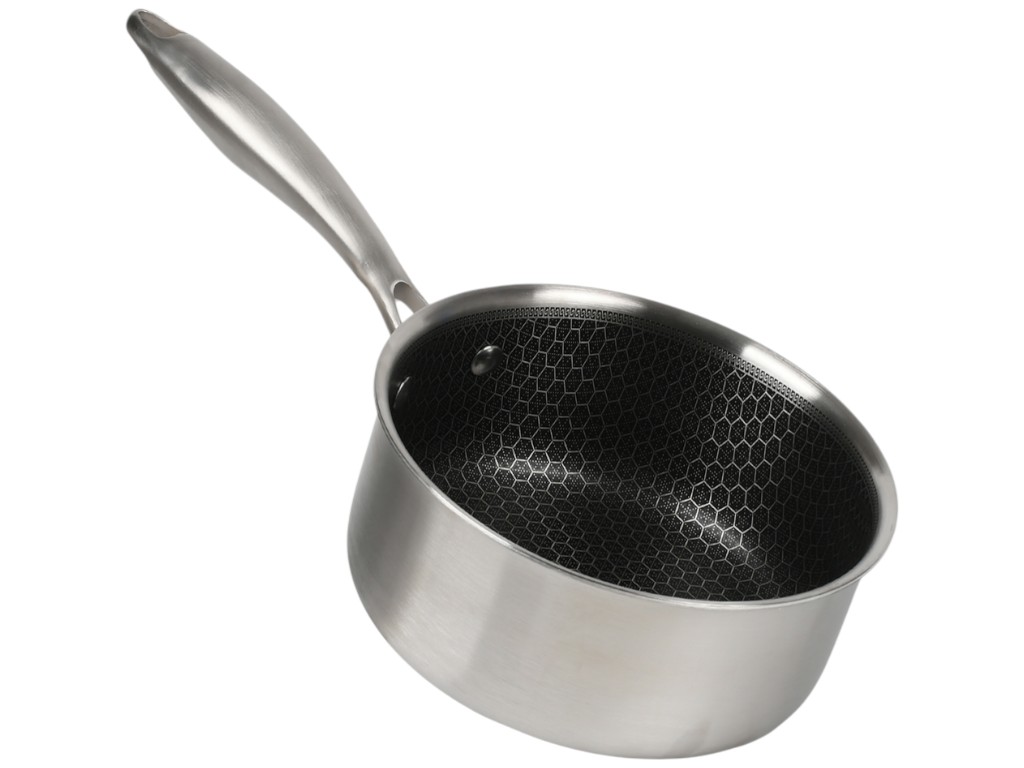 Ковш Соты, с крышкой, нержавеющая сталь, стекло, 2,8л, 20×9см, цвет серебристый