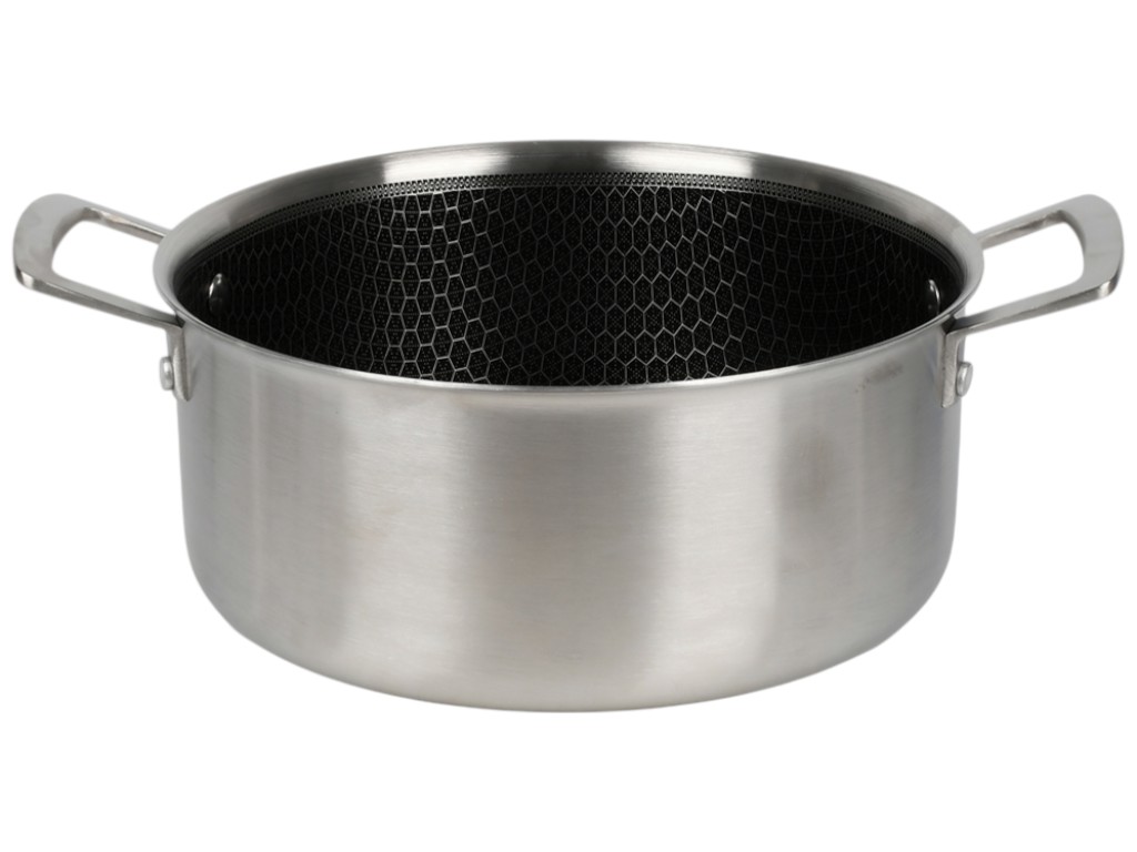 Кастрюля Соты, с крышкой, нержавеющая сталь, стекло, 7,5л, 28×12,5см, цвет серебристый