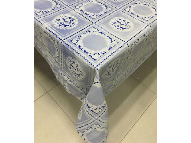 Клейонка вінілова ажурна "Lace" блакитна 1,37x20 метрів (ціна за рулон)
