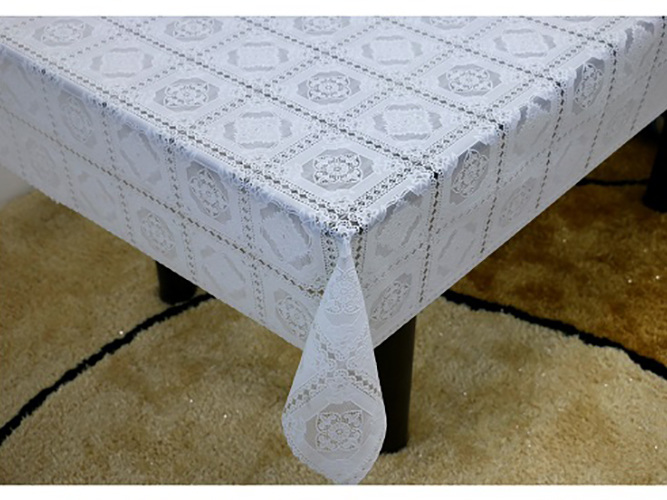 Клейонка вінілова ажурна "Lace" біла 1,37x20 метрів (ціна за рулон)