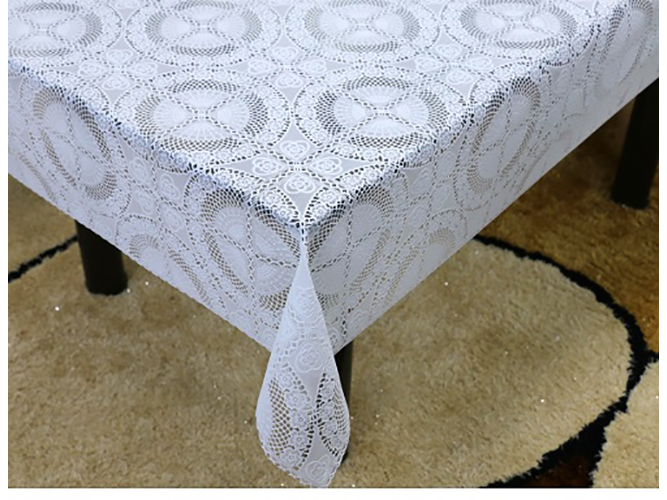 Клейонка вінілова ажурна "Lace" біла 1,37x20 метрів (ціна за рулон)