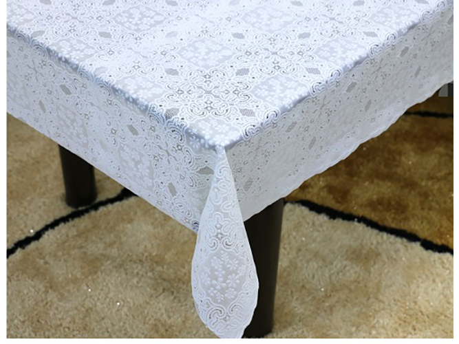 Клейонка вінілова ажурна "Lace" біла 1,37x20 метрів (ціна за рулон)