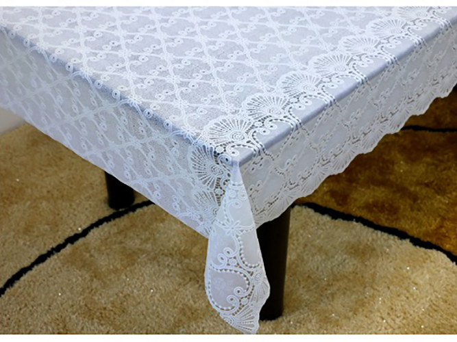 Клеенка виниловая ажурная "Lace" белая 1,37x20 метров (цена за рулон)