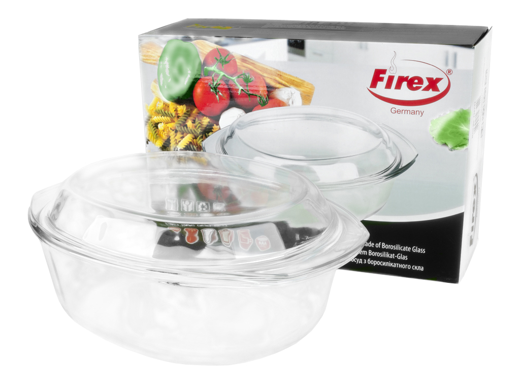 Каструля термоскло Firex овальна з кришкою 3,5л