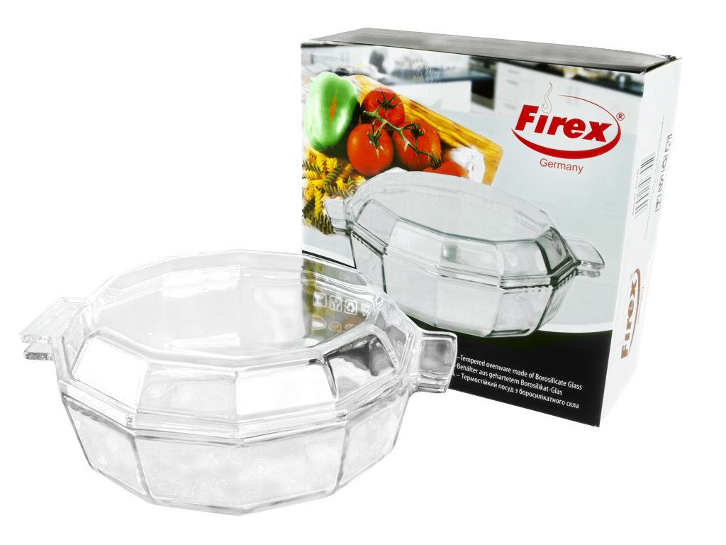 Каструля термоскло Firex "Діамант" з кришкою 1л