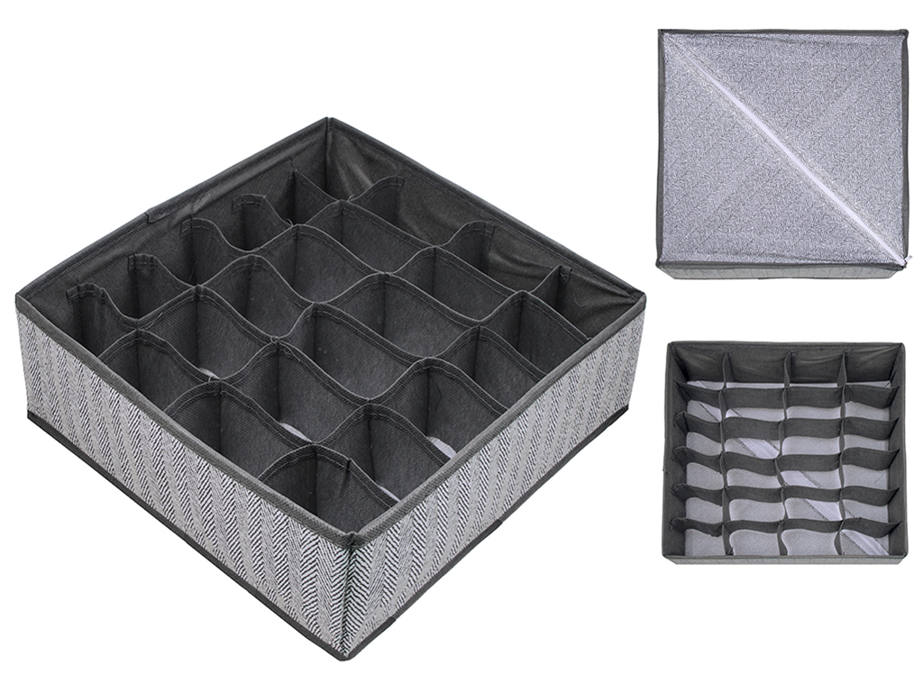 Коробка-органайзер для зберігання білизни, 24 відділень, 32x32x10см