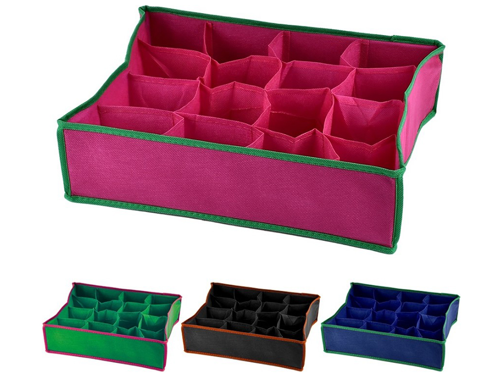 Коробка-органайзер для хранения белья, 16 отделений, 36x28x10см