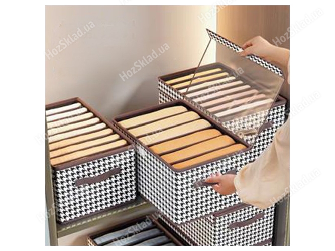 Коробка-органайзер для хранения белья, 7 отделений, 44х30х20см