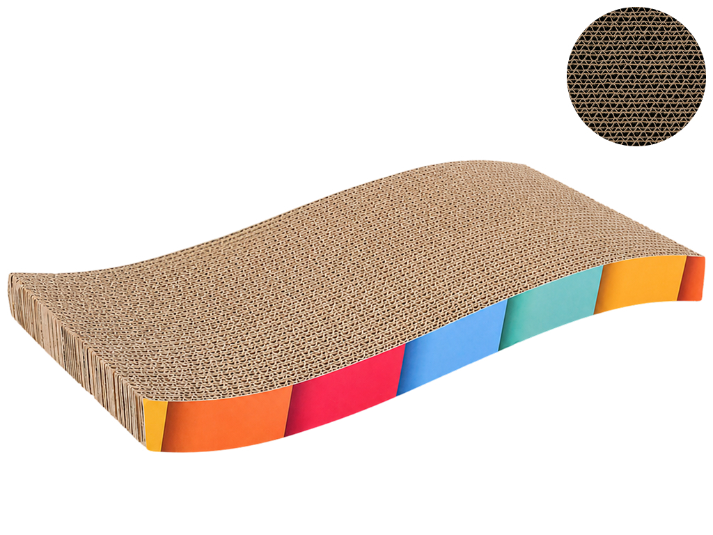 Когтеточка для кошек картонная волнистая с кошачьей мятой, 43×21×3,5 см