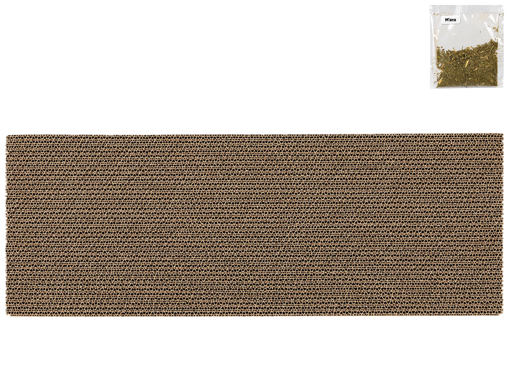 Кігтеточка для кішок картонна M з котячою м'ятою, 68×24×5 см
