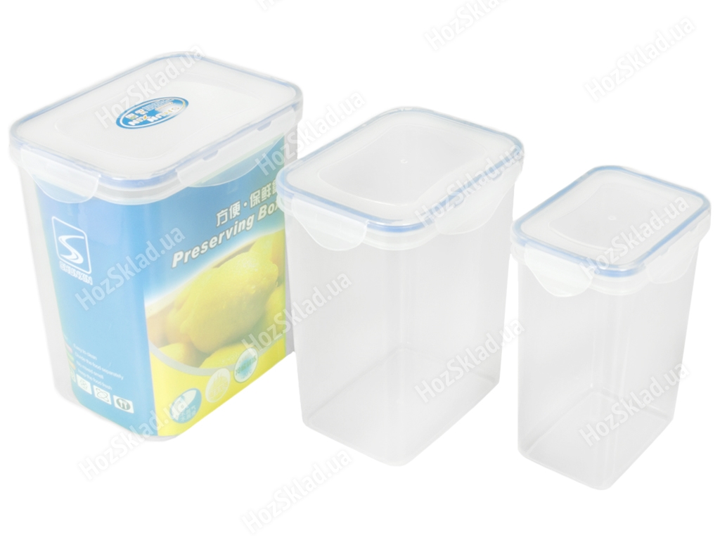 Судки пластиковые White space герметичные (цена за набор 3шт)