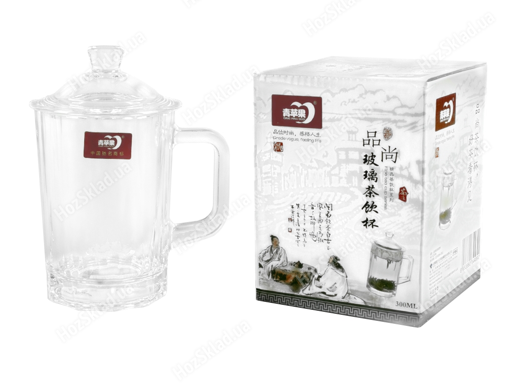 Чашка стеклянная для заваривания чая Red tea 275мл
