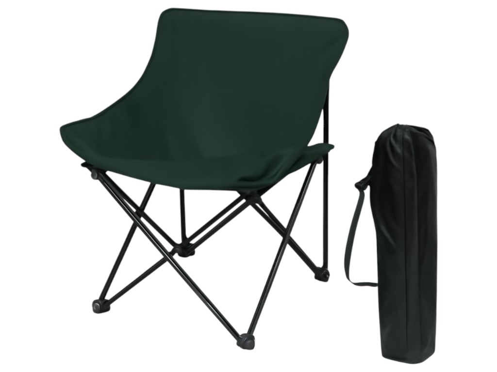 Кресло раскладное, полиэстер, металлический каркас, 64×51×68см, цвет зеленый