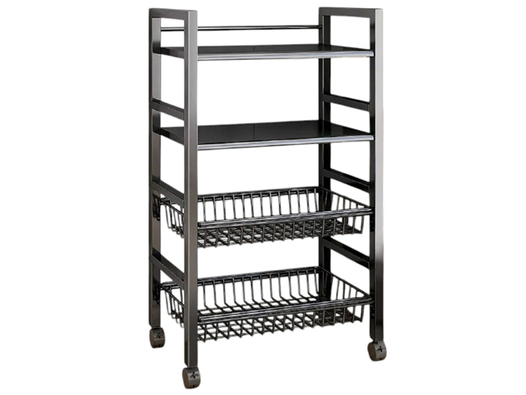 Этажерка на колесах "Strong Single" 58×32×102см, чорна