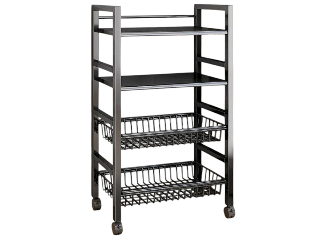 Етажерка на колесах "Strong Single" 50×32×102см, чорна