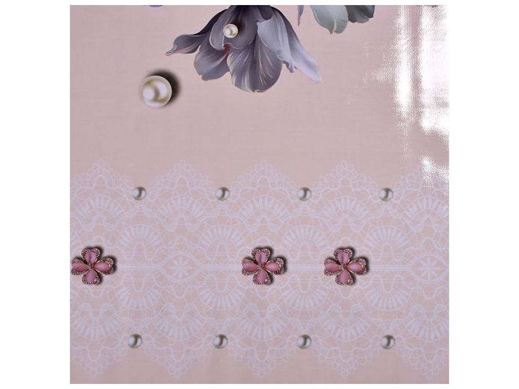 Клейонка ПВХ Glossy, 1.37×20 м, 3-шарова, глянсова, на тканинній основі, колір рожевий