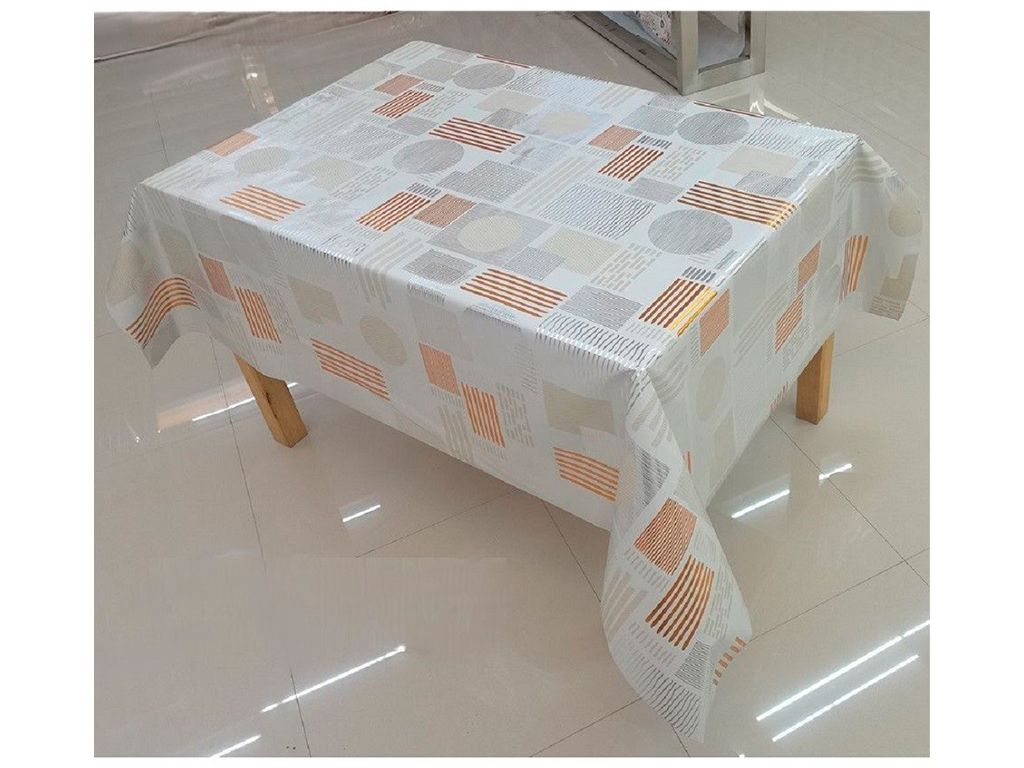 Клеенка Марсель, ПВХ на тканевой основе, глянец, 1,37×20м, цвет серо-бежевый (цена за рулон)
