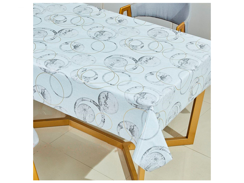 Клеенка Марсель, ПВХ на тканевой основе, глянец, 1,37×20м, с серым принтом (цена за рулон)