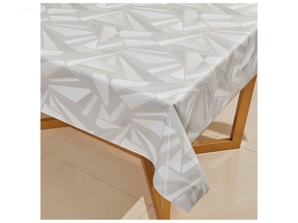 Клеенка Аура, ПВХ на тканевой основе, глянец, 1,37×20м, цвет серо-белый (цена за рулон)