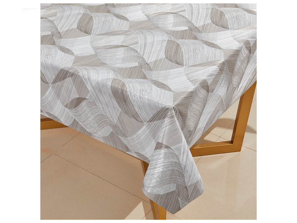 Клейонка Аура, ПВХ на тканинній основі, глянець, 1,37×20м, з сірим абстрактним візерунком (ціна за р