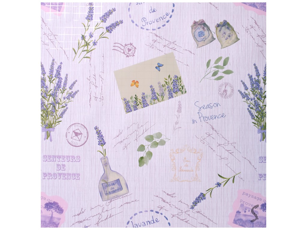Клеенка Europe, на тканевой основе, ПВХ, 1,40×20м, дизайн Provence (цена за рулон)