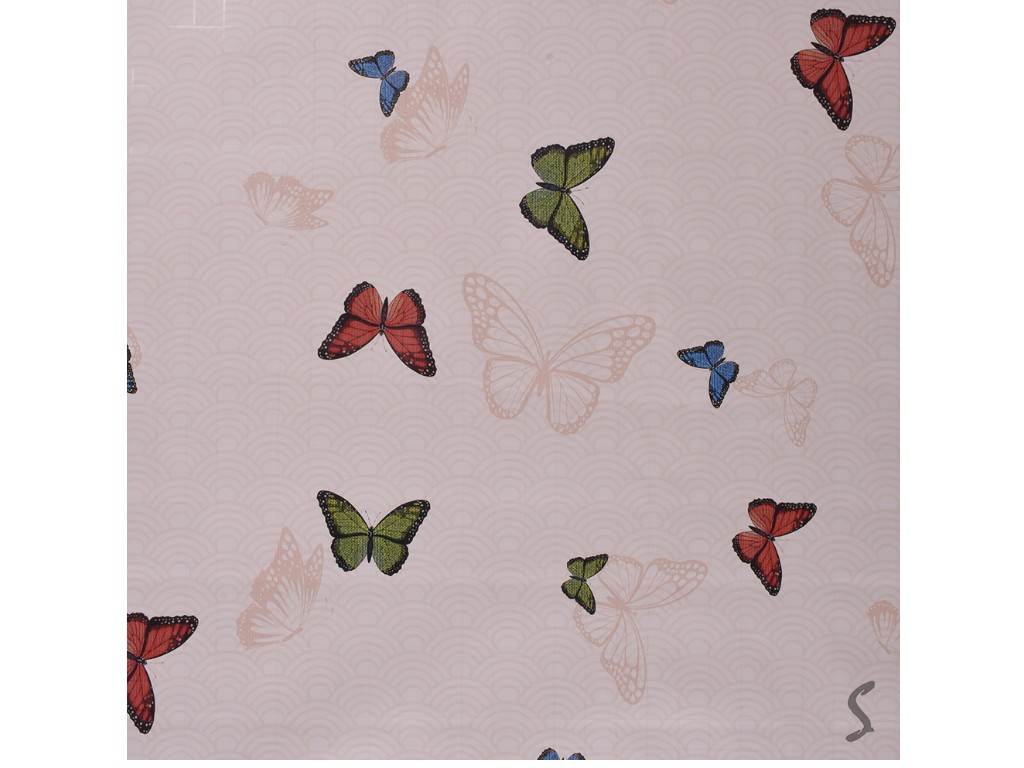 Клеенка Europe, на тканевой основе, ПВХ, 1,40×20м, дизайн Butterfly Garden (цена за рулон)