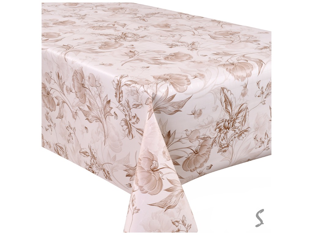 Клеенка Europe, на тканевой основе, ПВХ, 1,40×20м, дизайн Beige Flora (цена за рулон)