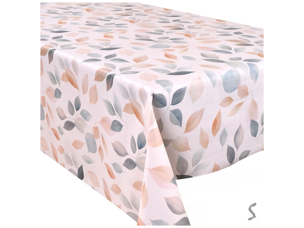 Клеенка Europe, на тканевой основе, ПВХ, 1,40×20м, дизайн Soft Leaves (цена за рулон)