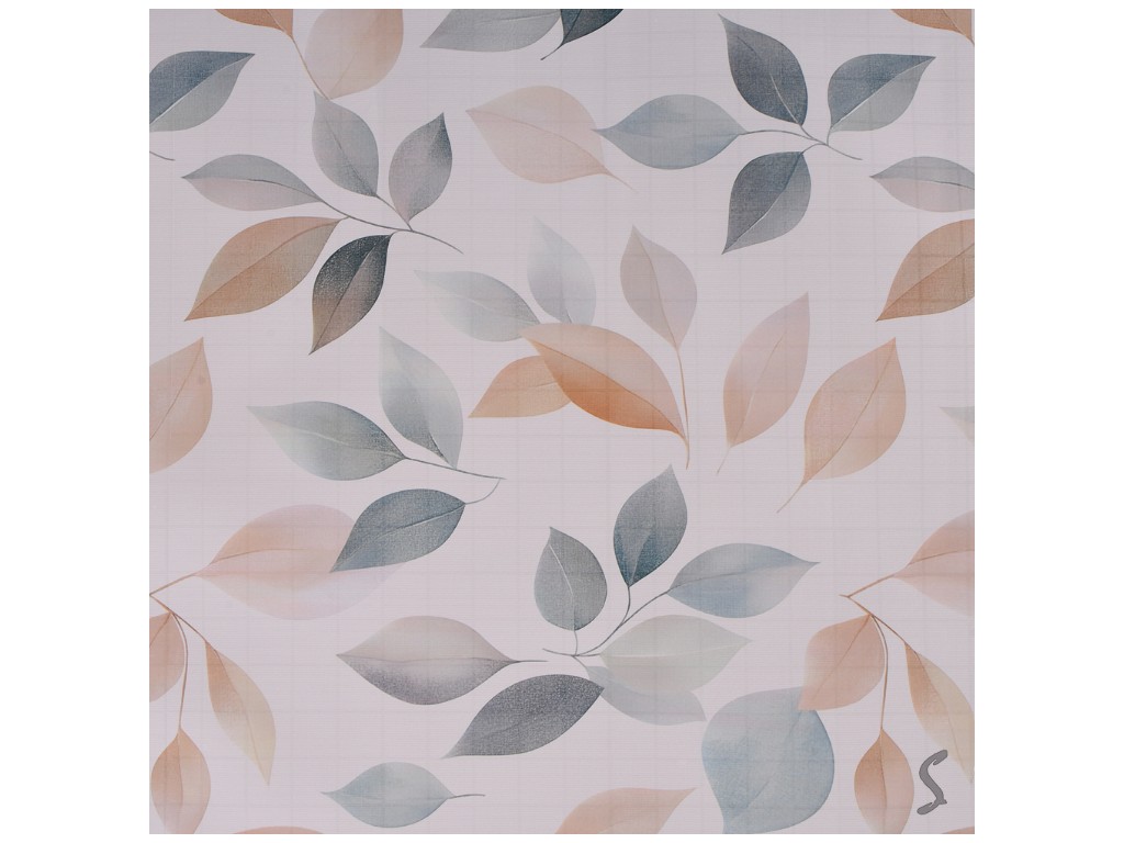 Клеенка Europe, на тканевой основе, ПВХ, 1,40×20м, дизайн Soft Leaves (цена за рулон)