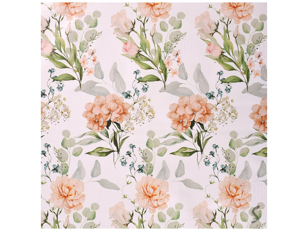 Клеенка Europe, на тканевой основе, ПВХ, 1,40×20м, дизайн Peach Garden (цена за рулон)