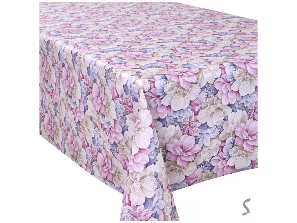 Клеенка Europe, на тканевой основе, ПВХ, 1,40×20м, дизайн Violet Garden (цена за рулон)