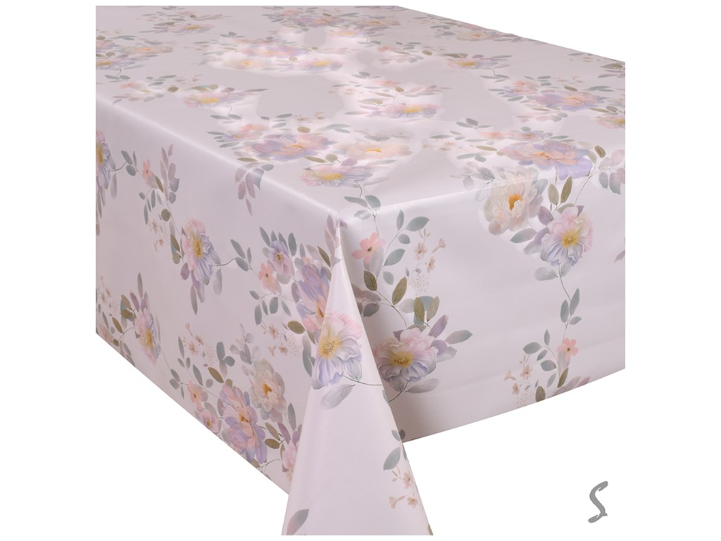 Клеенка Europe, на тканевой основе, ПВХ, 1,40×20м, дизайн Spring Bloom (цена за рулон)