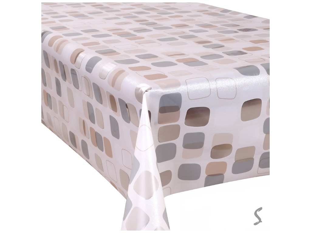 Клеенка Rich, с кристаллизированным наполнением, ПВХ, силикон, 1,37×20м, дизайн Soft Square (рулон)
